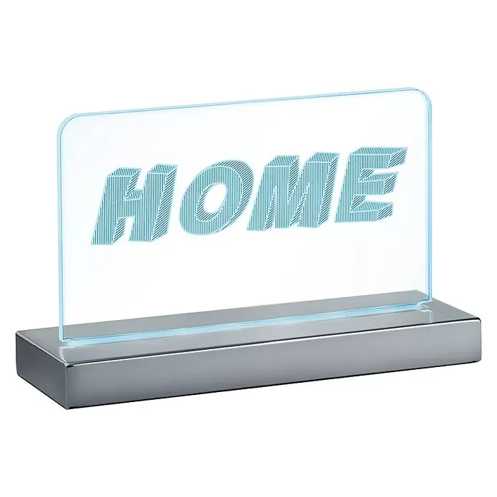 Trio Leuchten Led-tafellamp - 7 W, l x b x h: 7 x 20 x 12 cm, Transparant, Chroom, Warm wit - Diagonaal zicht