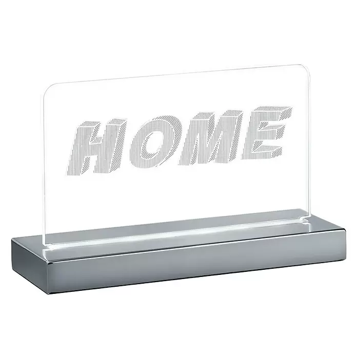 Trio Leuchten Led-tafellamp - 7 W, l x b x h: 7 x 20 x 12 cm, Transparant, Chroom, Warm wit - Diagonaal zicht