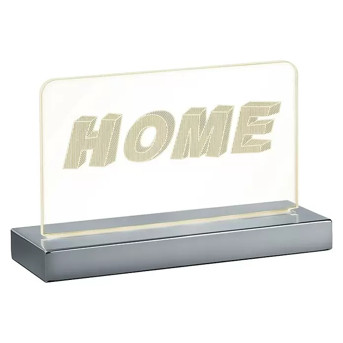 Trio Leuchten Led-tafellamp - 7 W, l x b x h: 7 x 20 x 12 cm, Transparant, Chroom, Warm wit - Diagonaal zicht