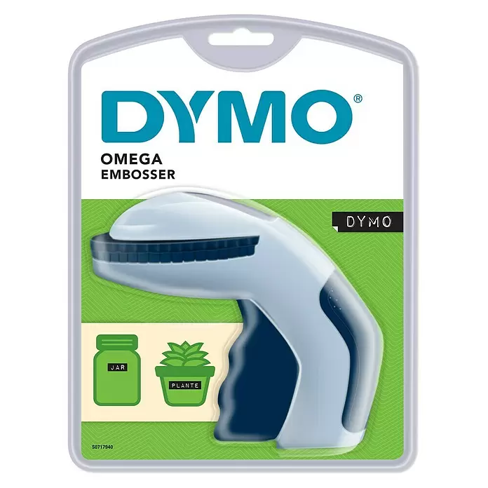 Dymo Aparato de rotulación Omega - Número máximo de caracteres: 49, Anchura máxima de cinta: 9 mm, Altura máxima de impresión: 3,7 mm - Vista frontal
