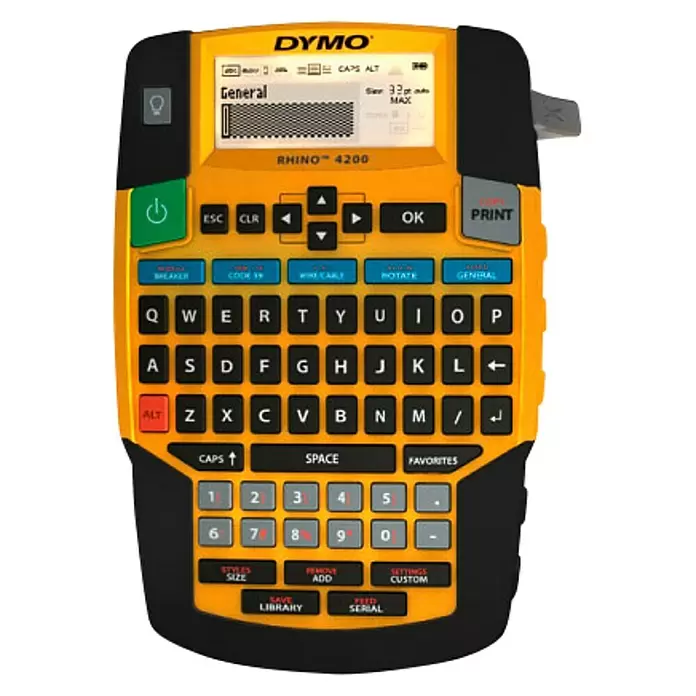 Dymo Aparato de rotulación Rhino 4200 - Anchura máxima de cinta: 19 mm - Vista frontal