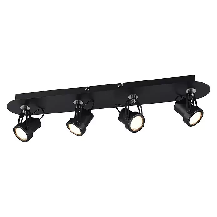 Trio Leuchten Plafondspot Goa - 5 W, l x b x h: 11 x 62 x 14,5 cm, Zwart, GU10 - Diagonaal zicht