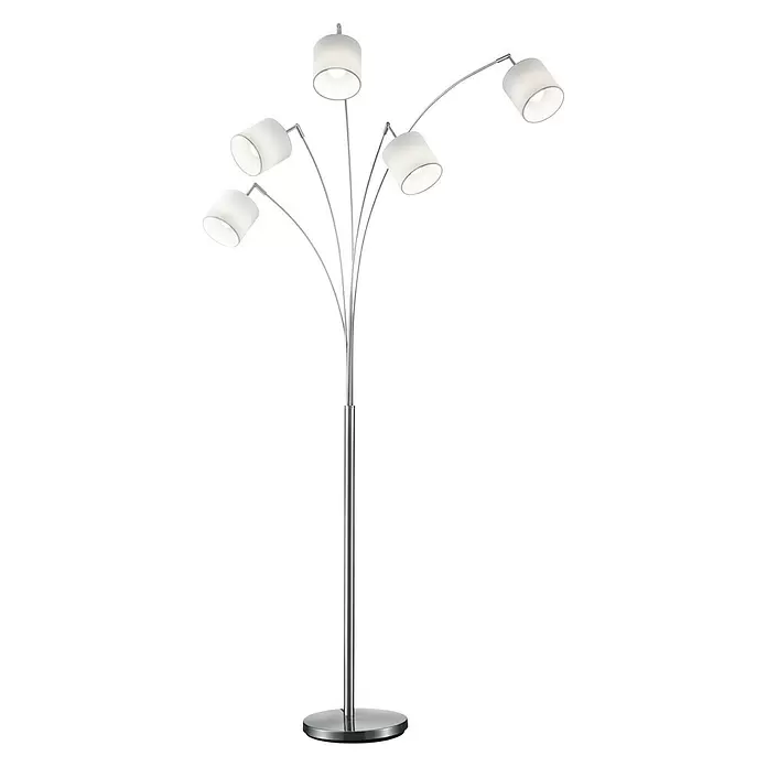 Reality Leuchten Staande lamp Tommy - 28 W, Hoogte: 200 cm, Wit, Zilver, E14 - Vooraanzicht