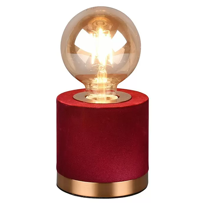 Reality Leuchten Tafellamp Judy - 6 W, l x b x h: 11 x 11 x 11 cm, Rood, Goud, E27 - Vooraanzicht