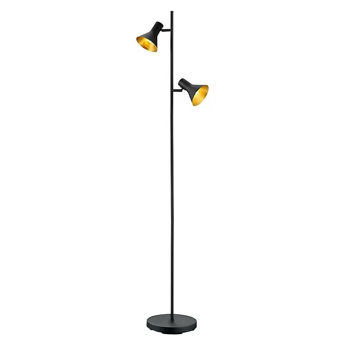 Reality Leuchten Staande lamp Nina - 28 W, Hoogte: 144 cm, Zwart, Goud, E14 - Vooraanzicht