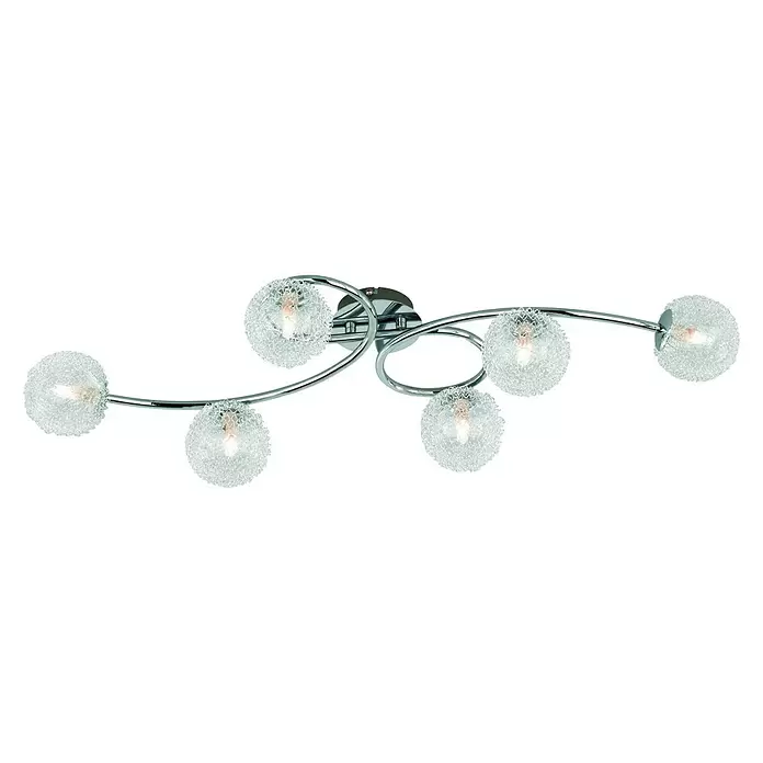 Reality Leuchten Plafondlamp Wire - 28 W, l x b x h: 35 x 83 x 17 cm, Zilver, G9 - Zicht van beneden