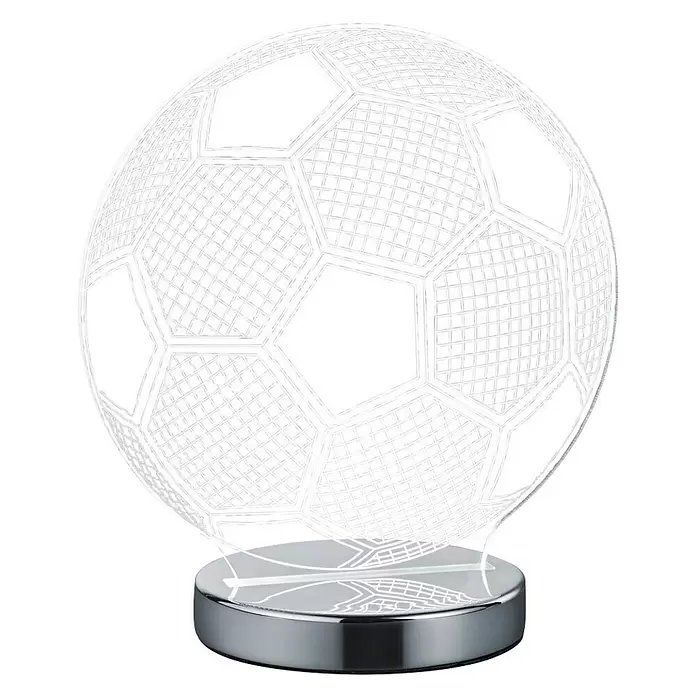 Reality Leuchten Tafellamp Ball - 7 W, l x b x h: 12 x 20 x 22 cm, Zilver, Transparant, Multicolor - Vooraanzicht