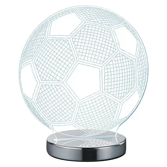 Reality Leuchten Tafellamp Ball - 7 W, l x b x h: 12 x 20 x 22 cm, Zilver, Transparant, Multicolor - Vooraanzicht