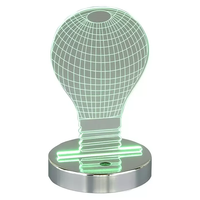 Reality Leuchten Tafellamp Bulb - 3,2 W, l x b x h: 12 x 12 x 20 cm, Zilver - Vooraanzicht