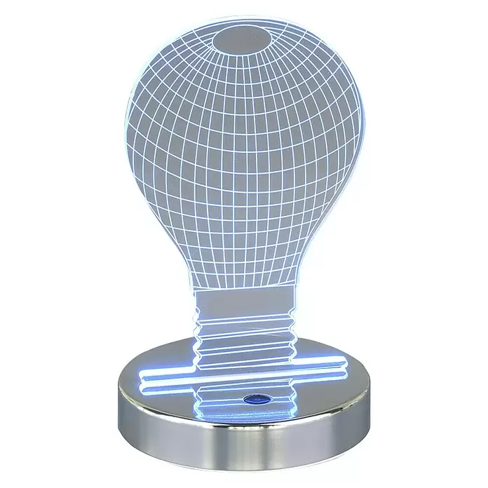 Reality Leuchten Tafellamp Bulb - 3,2 W, l x b x h: 12 x 12 x 20 cm, Zilver - Vooraanzicht