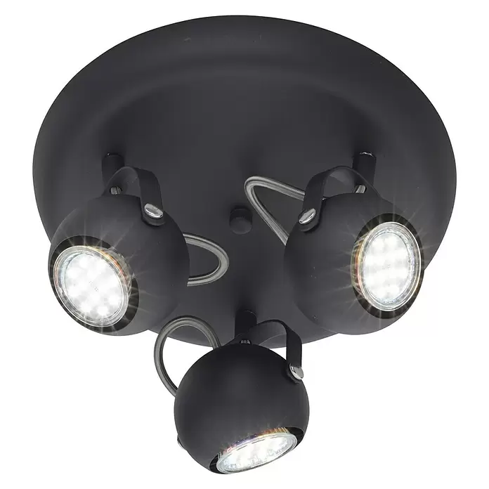Reality Leuchten Plafondspot Bastiaaaa - 5 W, l x b x h: 25 x 25 x 15 cm, Zwart, GU10 - Zicht van beneden