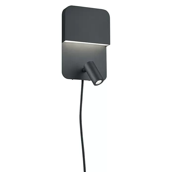 Trio Leuchten Wandlamp Luigi - 5 W, l x b x h: 11 x 13,5 x 20 cm, Zwart - Diagonaal zicht