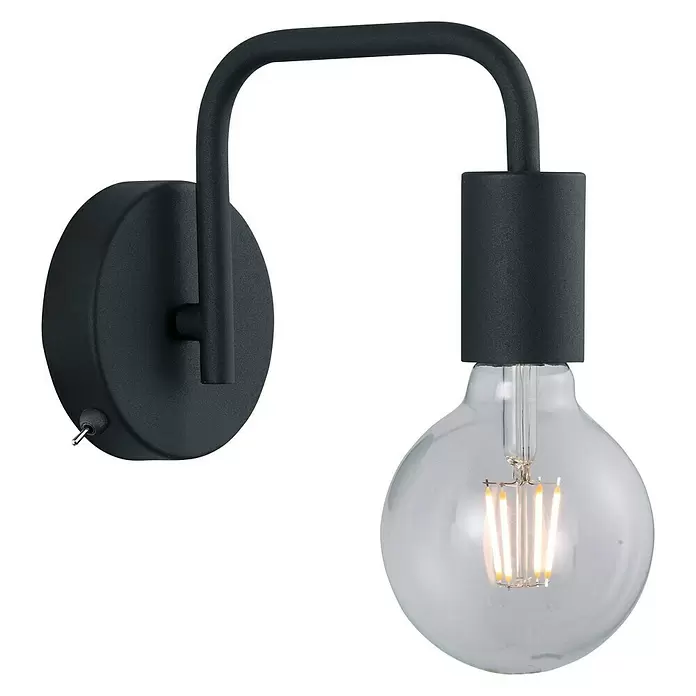 Trio Leuchten Wandlamp Diallo - 6 W, l x b x h: 20 x 10 x 15 cm, Zwart, E27 - Diagonaal zicht