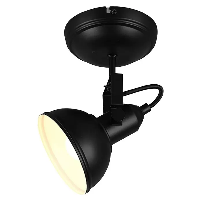 Reality Leuchten Plafondspot Gina - 5 W, l x b x h: 13 x 13 x 24 cm, Zwart, E14 - Diagonaal zicht
