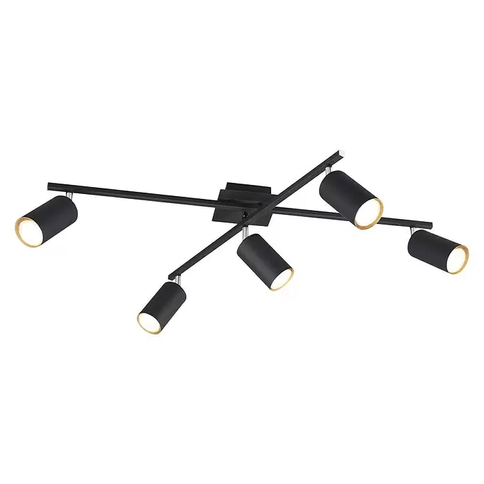 Trio Leuchten Marley Plafondlamp Marley - 3 W, l x b x h: 57,4 x 77,4 x 22,4 cm, Zwart, GU10 - Diagonaal zicht