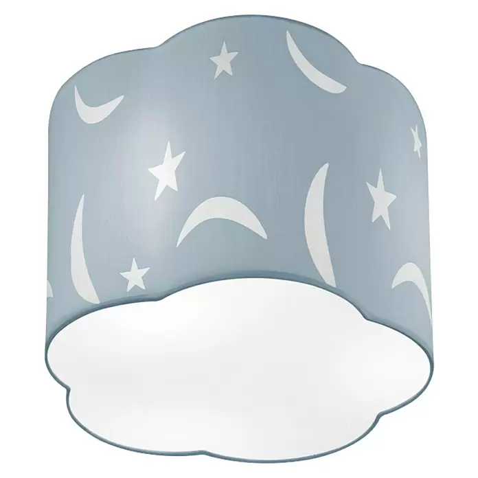 Trio Leuchten Plafondlamp Moony - 6 W, l x b x h: 25 x 25 x 20,5 cm, Blauw, E27 - Diagonaal zicht