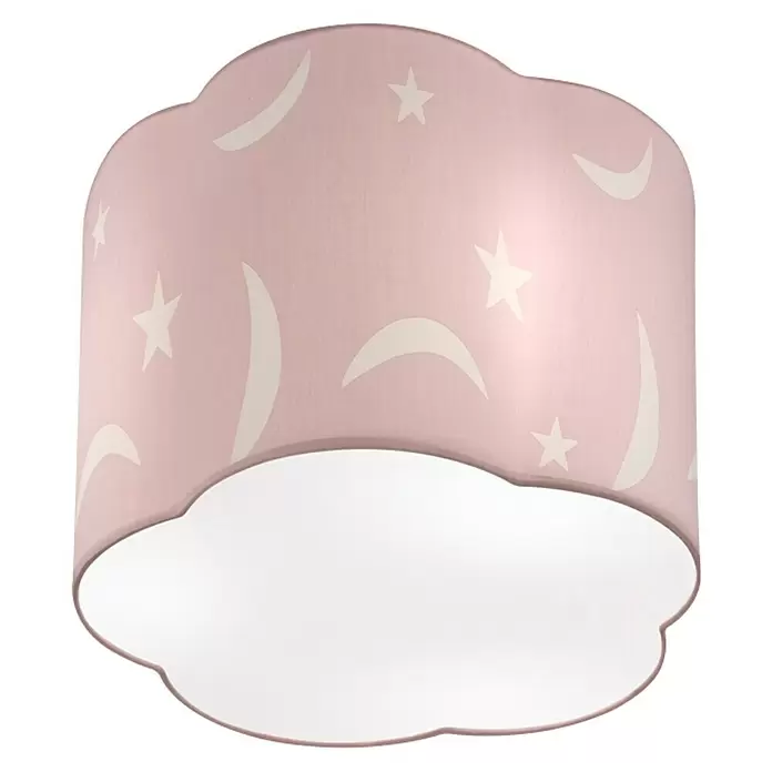 Trio Leuchten Plafondlamp Moony - 6 W, l x b x h: 25 x 25 x 20,5 cm, Roze/Wit, E27 - Diagonaal zicht