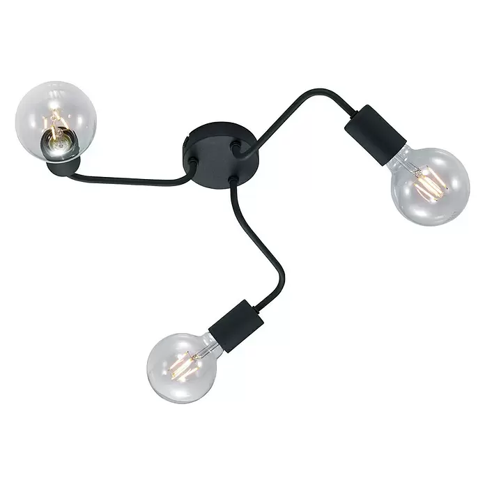 Trio Leuchten Plafondlamp Diallo - 6 W, l x b x h: 47 x 47 x 16,5 cm, Zwart, E27 - Diagonaal zicht