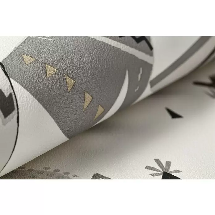 Rasch Kids & Teens III Papiertapete Zelt - Beige/Grau, Motiv, 10,05 x 0,53 m - Detailaufnahme
