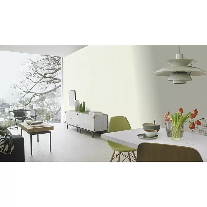 Rasch Vliestapete - Weiß/Creme, Uni, 10,05 x 0,53 m - Stimmungsaufnahme