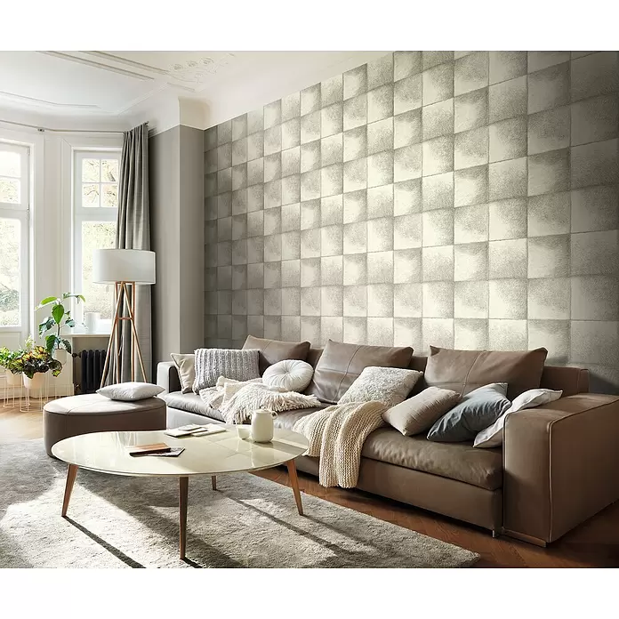 Rasch Brick Lane Vliestapete Fell - Weiß/Grau, Tieroptik, 10,05 x 0,53 m - Stimmungsaufnahme