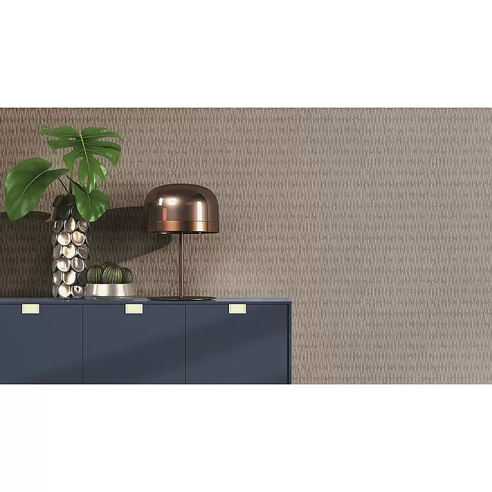 Rasch Factory 4 Vliestapete Rauten-Allover - Bronze, Grafisch, 10,05 x 0,53 m - Stimmungsaufnahme