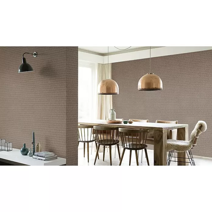 Rasch Factory 4 Vliestapete Rauten-Allover - Bronze, Grafisch, 10,05 x 0,53 m - Stimmungsaufnahme
