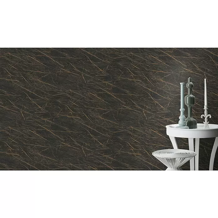 Rasch Factory 4 Vliestapete Marmor - Schwarz, Steinoptik, 10,05 x 0,53 m - Stimmungsaufnahme