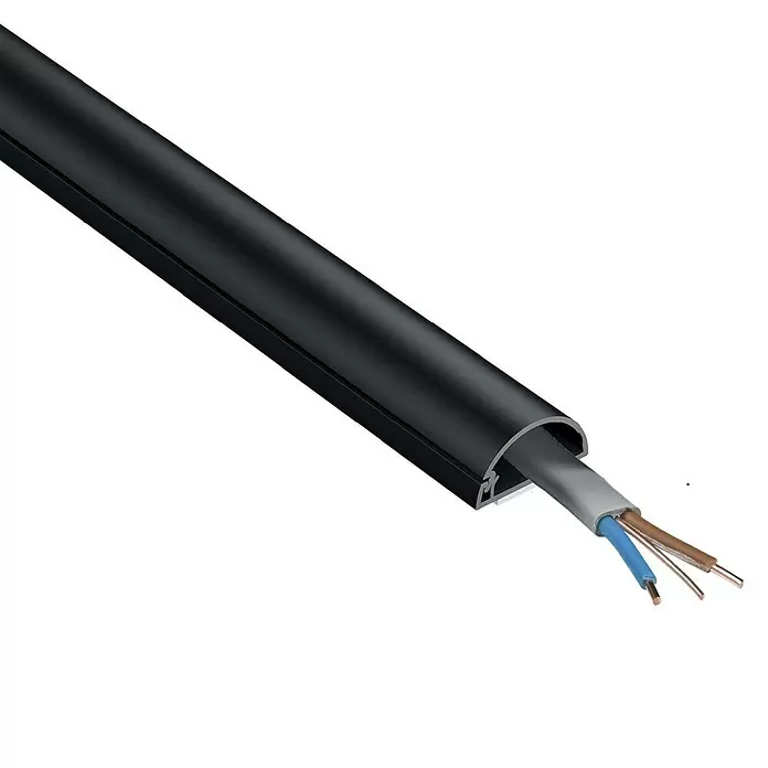 D-Line Kabelkanal Halbrund - 1 m, 20 x 10 mm, Schwarz - Detailaufnahme