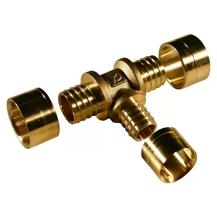 Isoltubex Pieza en T reductora - 25 x 16 x 20 mm, Latón - Vista angular
