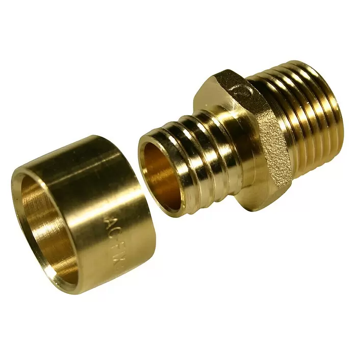 Isoltubex Enlace rosca multicapa M casquillo corredizo - 16 mm, Rosca exterior: ¾″ - Vista angular