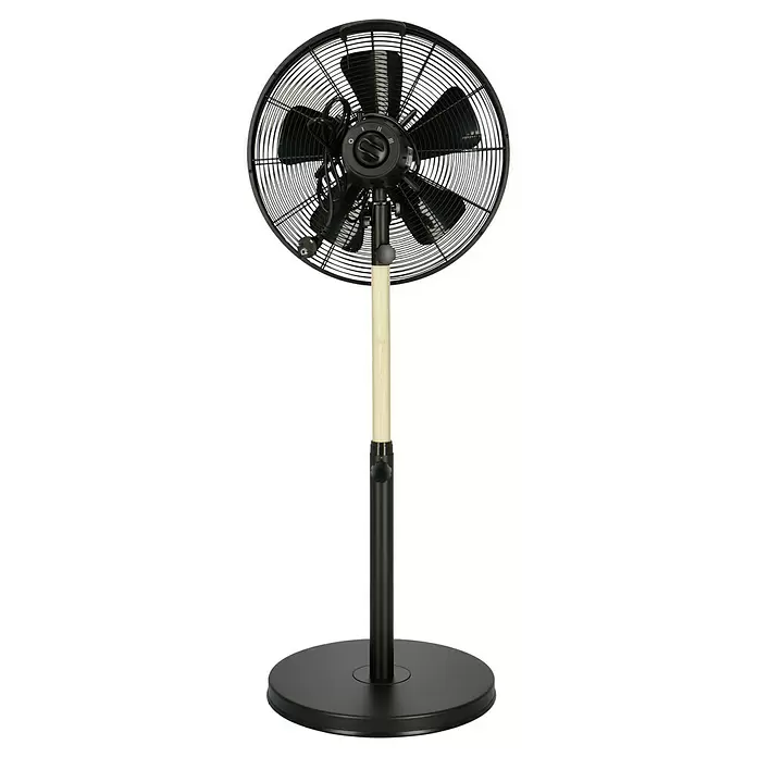 Proklima Standventilator Wood - Durchmesser: 40 cm, Braun/Schwarz, Höhenverstellbar - Rückansicht
