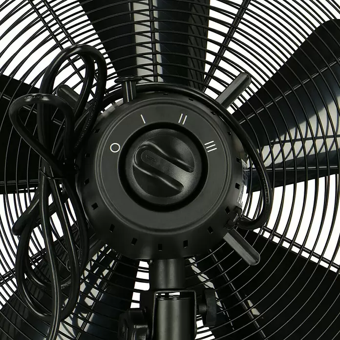 Proklima Standventilator Wood - Durchmesser: 40 cm, Braun/Schwarz, Höhenverstellbar - Detailaufnahme