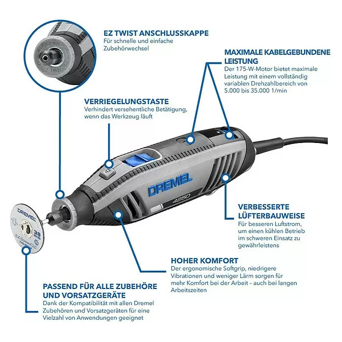 Dremel Višenamjenski alat - 175 W, Pribor: 128 dij. - Skica