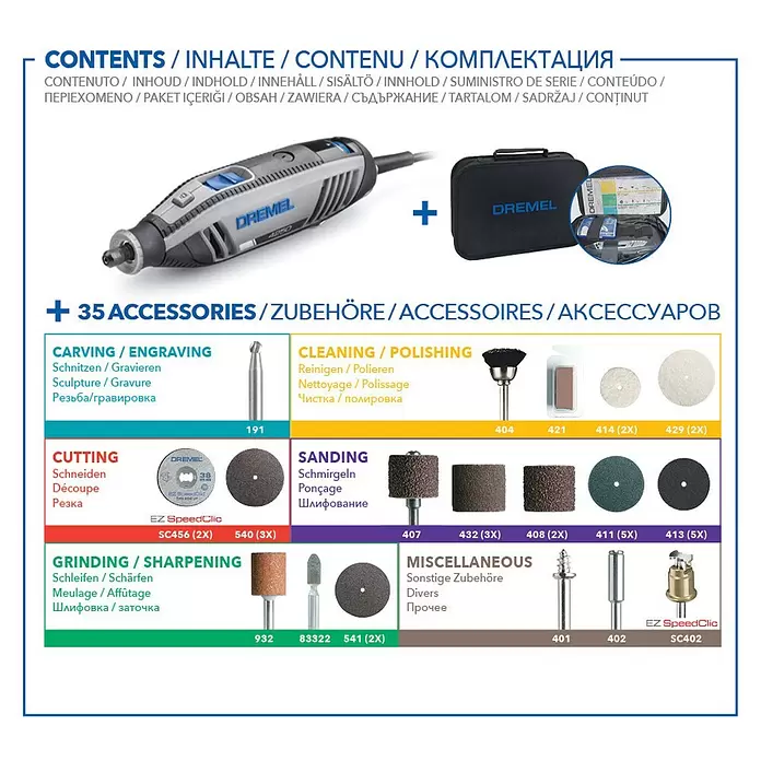 Dremel Multifunktionswerkzeug 4250 - 175 W, Zubehör: 35 -tlg. - Skizze