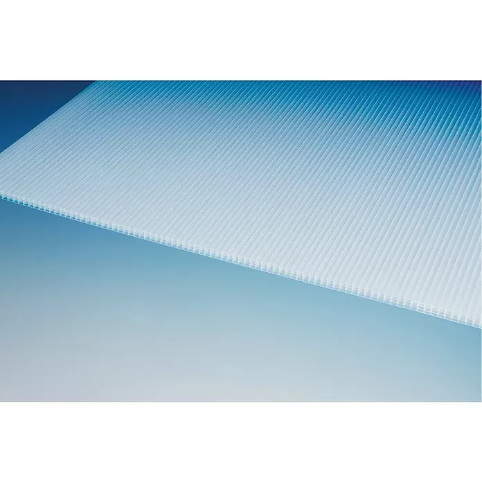 Hohlkammerplatte ECO-UV - 200 cm x 98 cm x 10 mm, Polycarbonat, Opal - Detailaufnahme