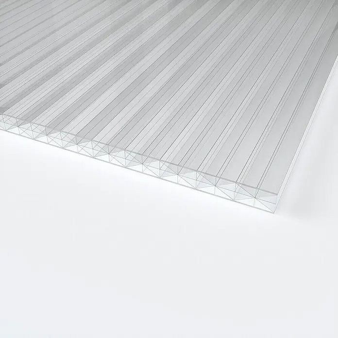 Hohlkammerplatte ECO-UV - 250 cm x 98 cm x 16 mm, Polycarbonat, Transparent - Detailaufnahme