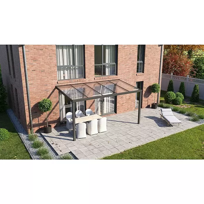 Hohlkammerplatte ECO-UV - 250 cm x 98 cm x 16 mm, Polycarbonat, Transparent - Stimmungsaufnahme