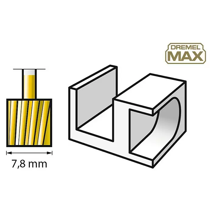 Dremel Graviermesser Max 115DM - Arbeitsdurchmesser: 7,9 mm, 2 Stk. - Skizze