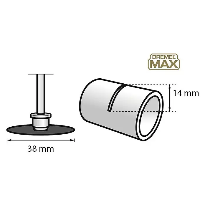 Dremel EZ SpeedClic Disco de corte SC456DM - Apto para: Metal, Diámetro: 38,1 mm, Específico para: Multiherramienta Dremel - Dibujo técnico