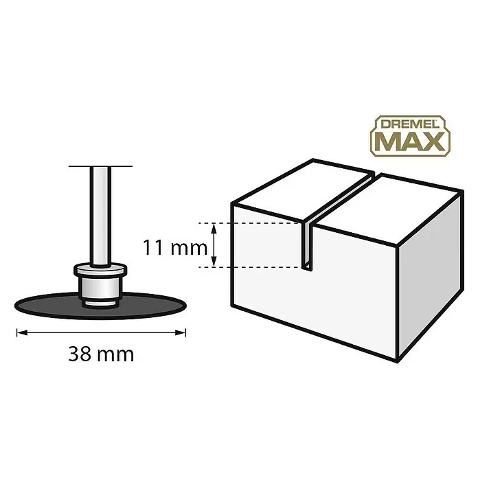 Dremel EZ SpeedClic Diamant-Trennscheibe Max Life SC545DM - Durchmesser: 38,1 mm, Passend für: Dremel Multifunktionswerkzeug - Skizze