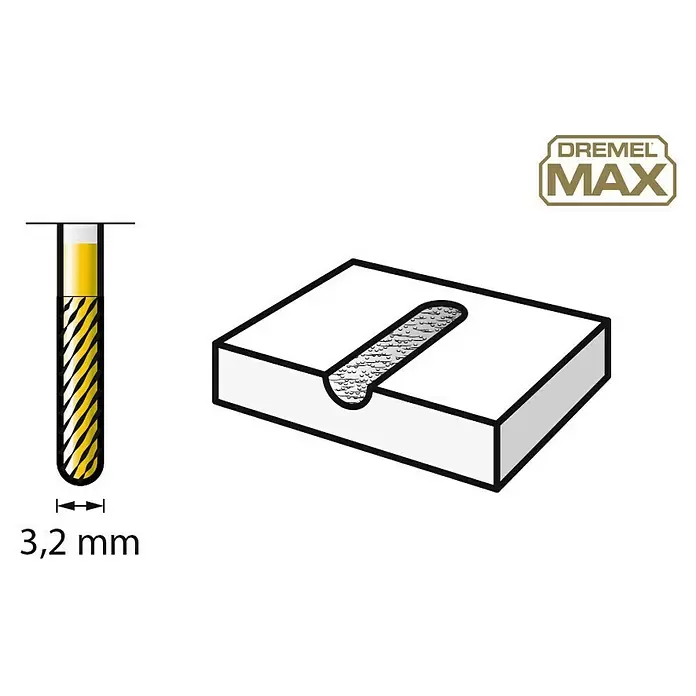 Dremel Fräsmesser 9903DM - Arbeitsdurchmesser: 3,2 mm, Rund - Skizze