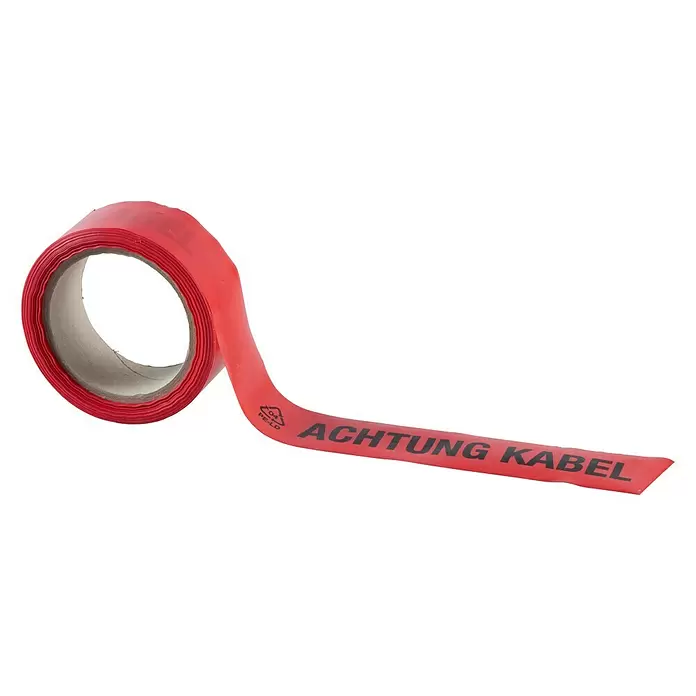 Absperrband Achtung Kabel - L x B: 25 m x 40 mm, Rot - Diagonale Ansicht