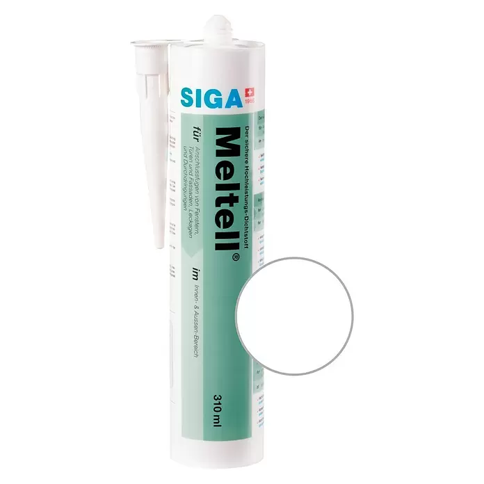 Siga Dichtmasse Meltell - 310 ml, Weiß, Glatte Struktur - Vorderansicht