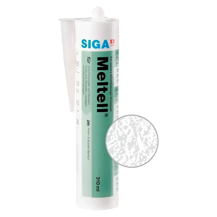 Siga Dichtmasse Meltell - 310 ml, Weiß, Strukturiert - Vorderansicht