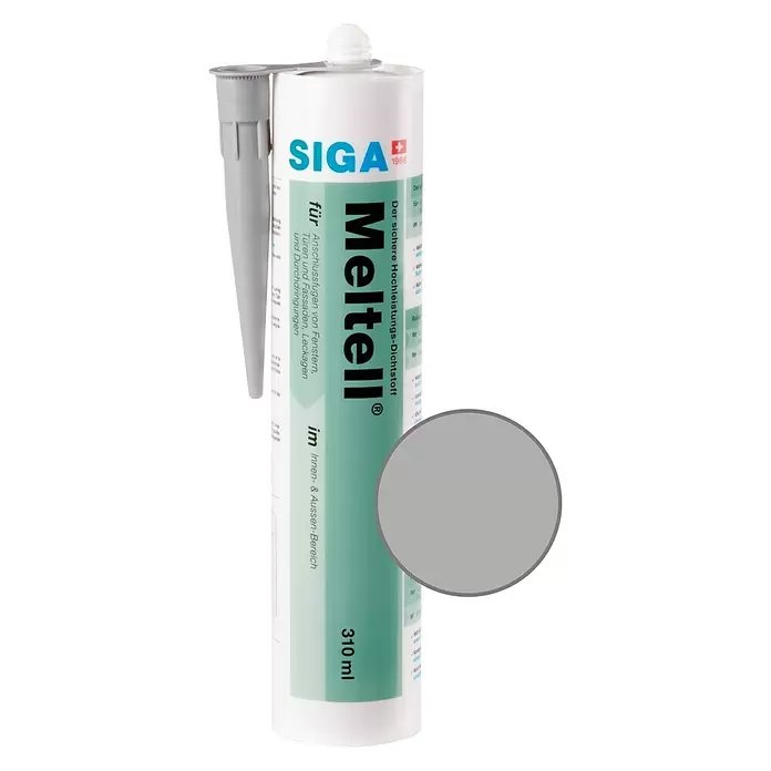 Siga Dichtmasse Meltell - 310 ml, Grau, Glatte Struktur - Vorderansicht