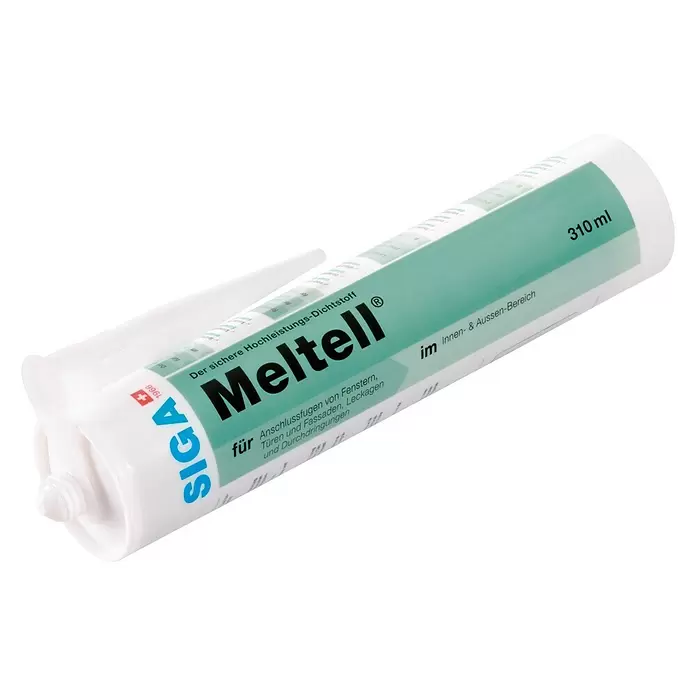 Siga Dichtmasse Meltell - 310 ml, Weiß, Glatte Struktur - Diagonale Ansicht