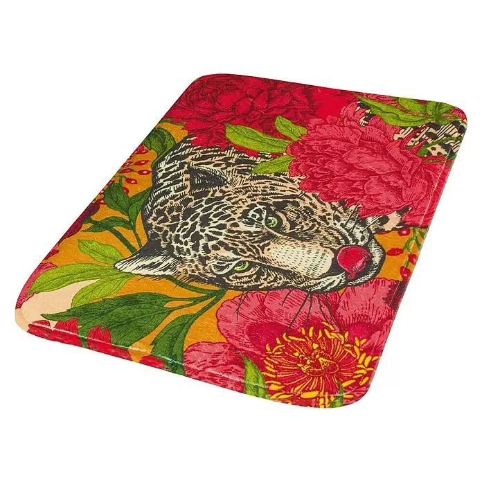 Leopold Badteppich - L x B: 60 x 40 cm, Bunt, 100 % Polyester - Diagonale Ansicht