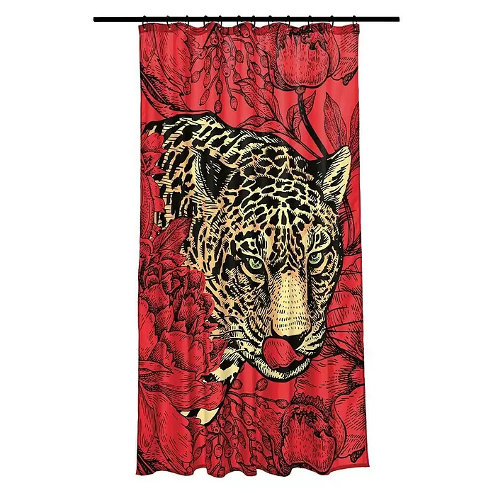 Leopold Textil-Duschvorhang - L x B: 200 x 180 cm, Bunt - Vorderansicht