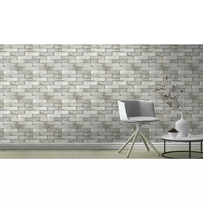 Rasch Vliestapete Factory 2 - Creme, Steinoptik, 10,05 x 0,53 m - Stimmungsaufnahme